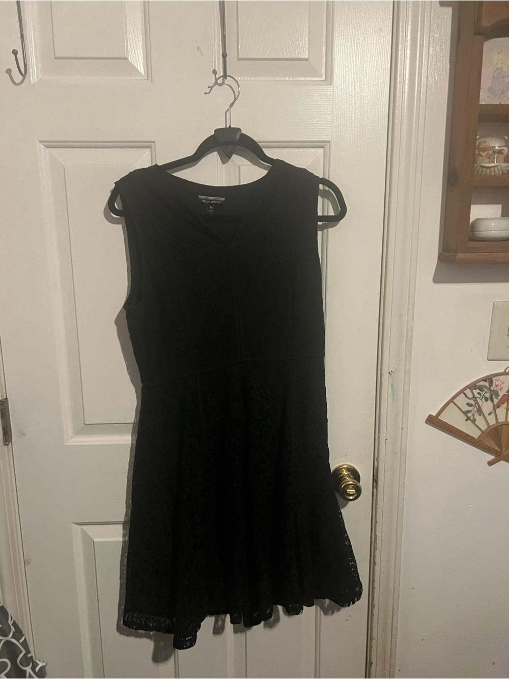 Allison Brittney Black Sleeveless Lace Skater Dress